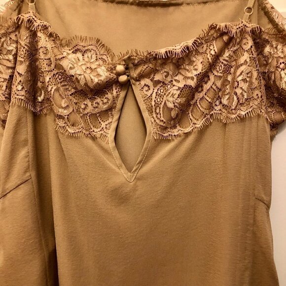 Liu Jo Camel Lace Camisole Blouse Size S NTW CLOSET CLEAR-OUT! - Picture 7 of 13